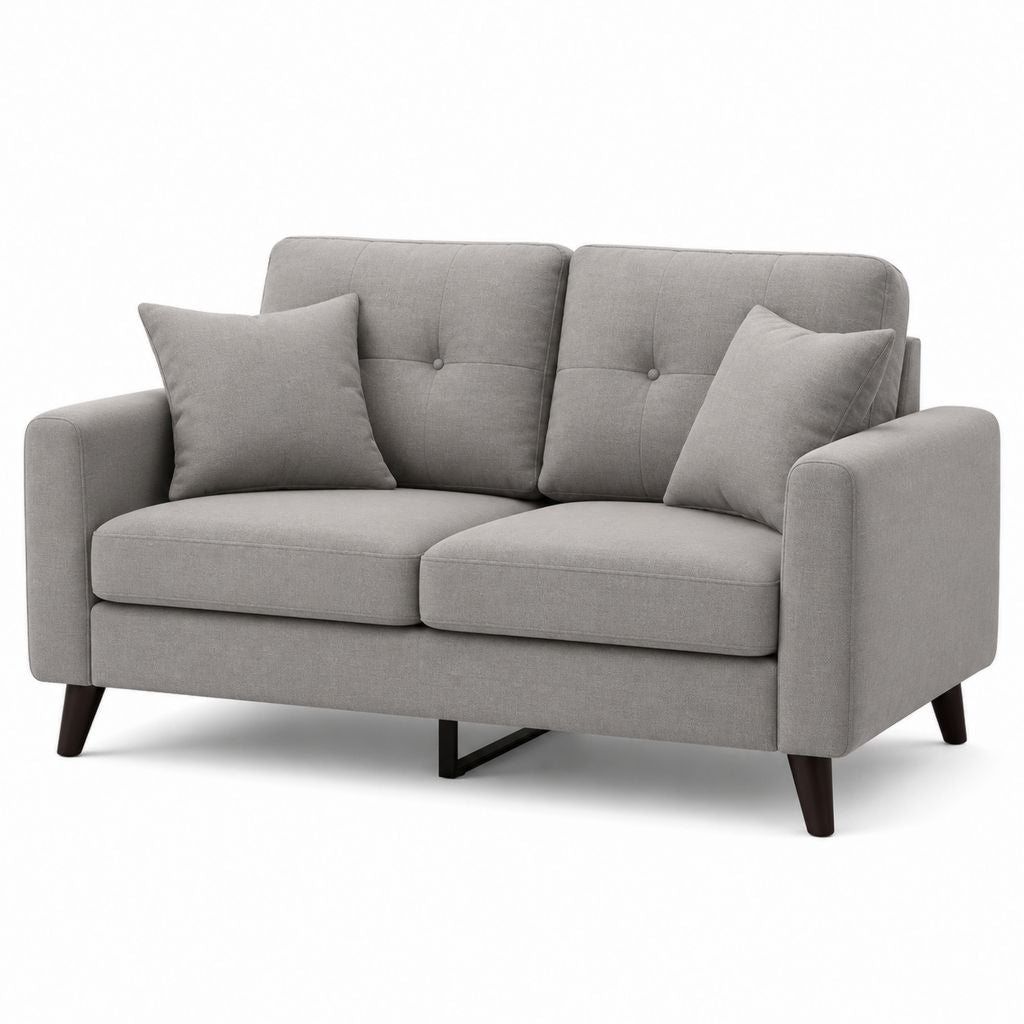 Divano 2 posti grigio in poliestere rettangolare 160 x 85 x 86 cm