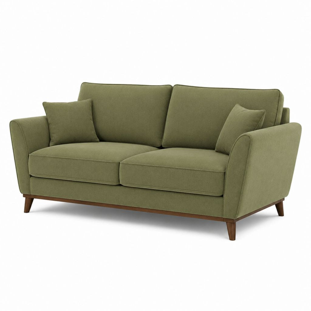 Divano 2 posti lineare verde oliva in poliestere 160 x 88 x 86 cm