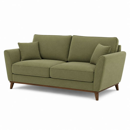 Divano 2 posti lineare verde oliva in poliestere 160 x 88 x 86 cm